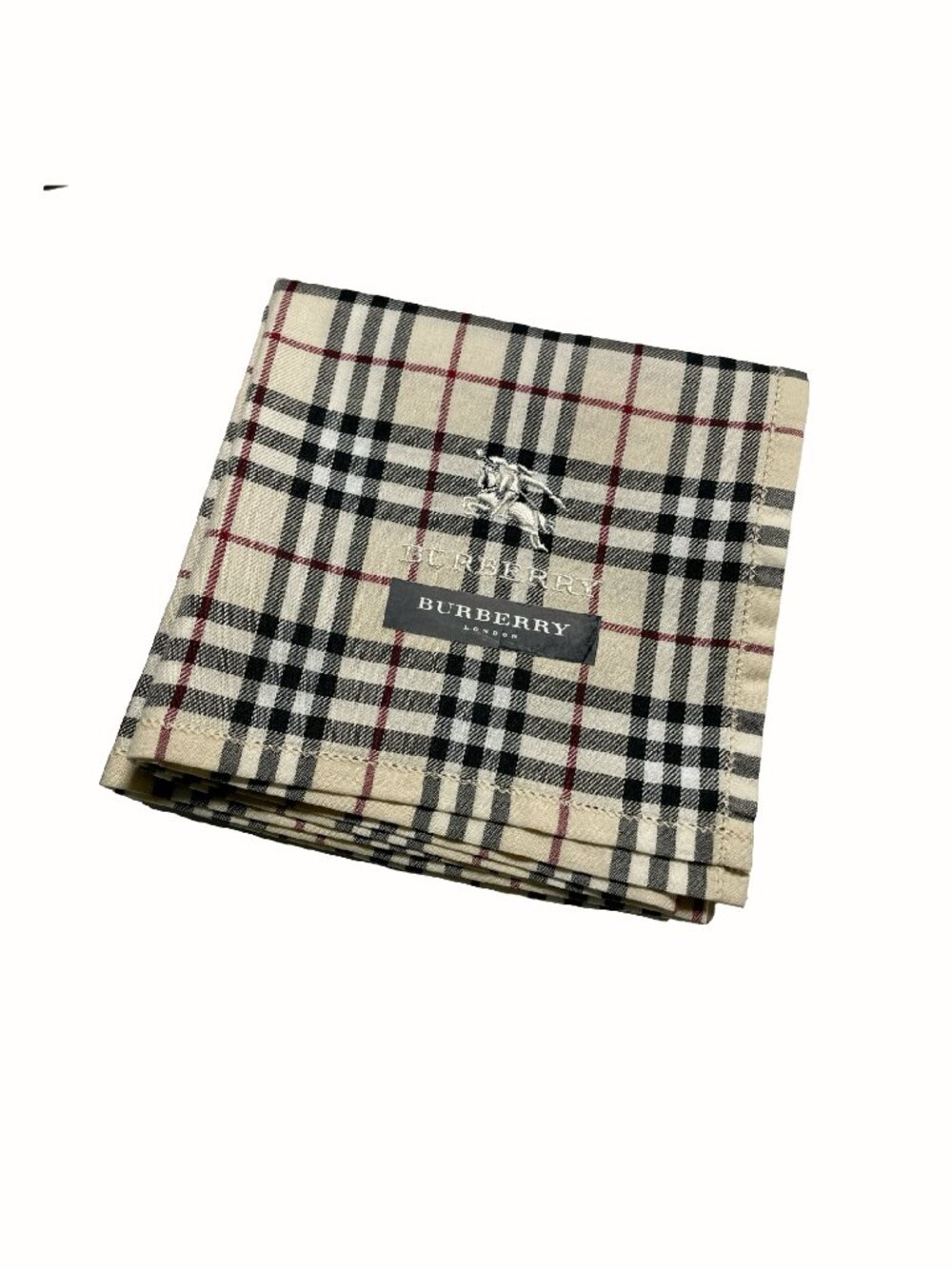 NWT Burberry Cotton Scarf 19” Nova Check Embroidered Logo